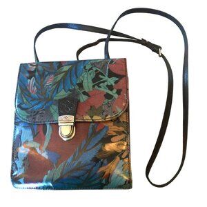 Patricia Nash Blue Forest Floral Collection Andrea Wallet Crossbody Bag Bohemian